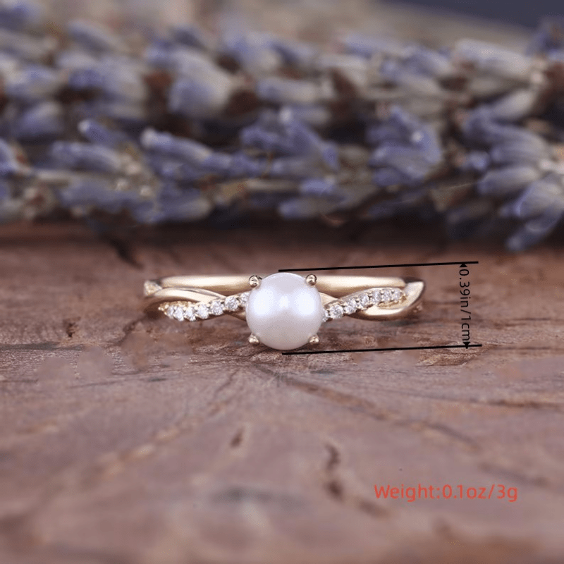 Pearl ring hot sale gold band