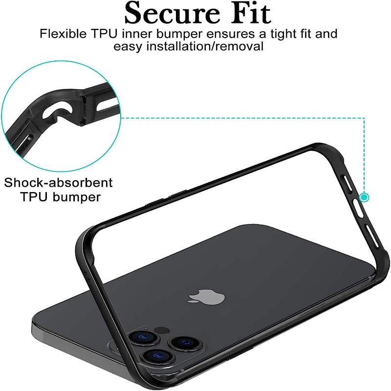 For iPhone 13 Pro/12 Pro Max Aluminum Metal Shockproof Bumper Frame Case  Cover