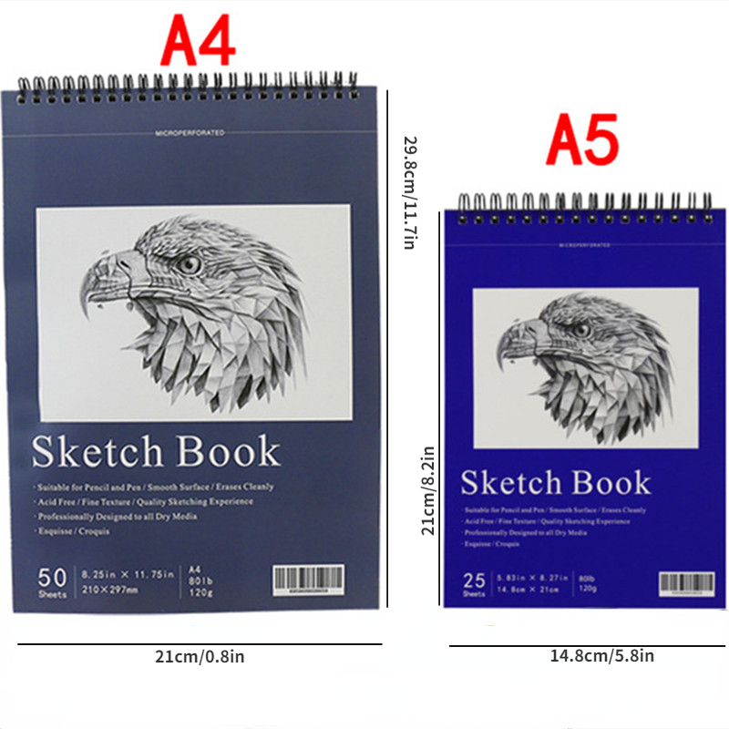 Sketchbook A5 Blank Drawing Book Student Art Sketchbook Drawing Book 4.23oz  Sketchbook