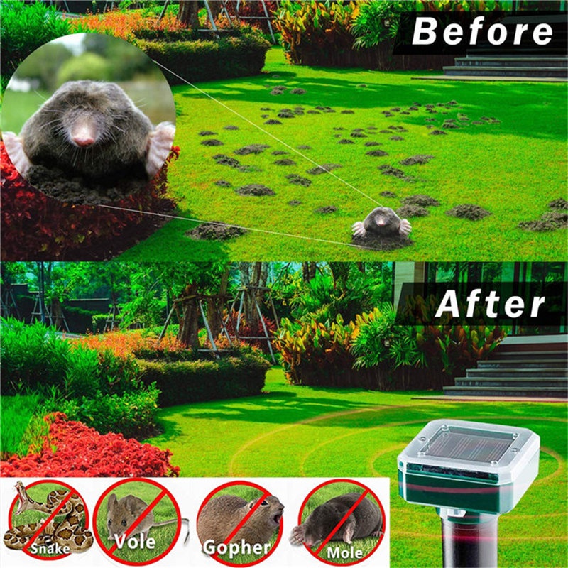 Répulsif solaire à ultrasons, 2 pièces, répulsif pour taupe et Rat,  chauve-souris, jardin, répulsif antiparasitaire ultrasonique d'extérieur,  dispositif piège à souris - AliExpress