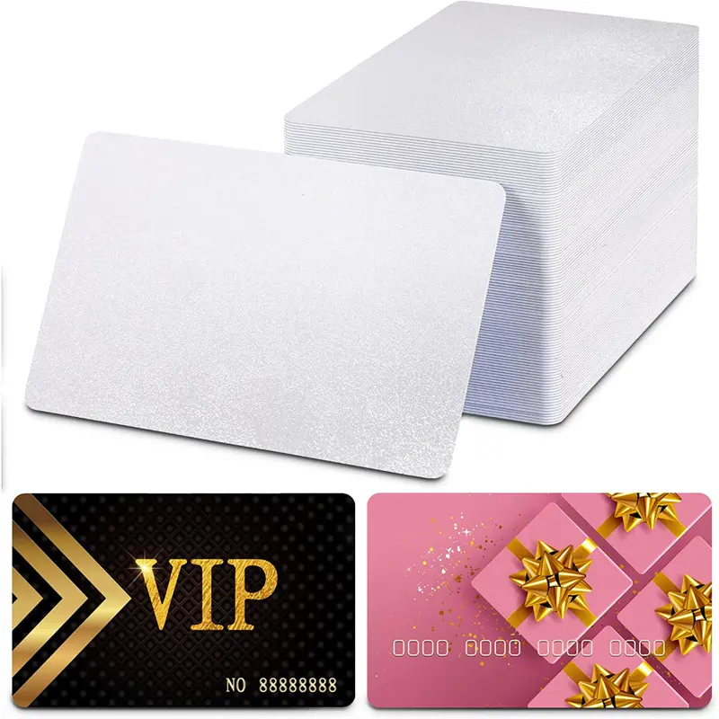 100pcs Metal Business Card Blanks - Printable Business Cards Sublimation  Blanks Name Cards - White Blank Business Cards Desk Business Card Number Tag