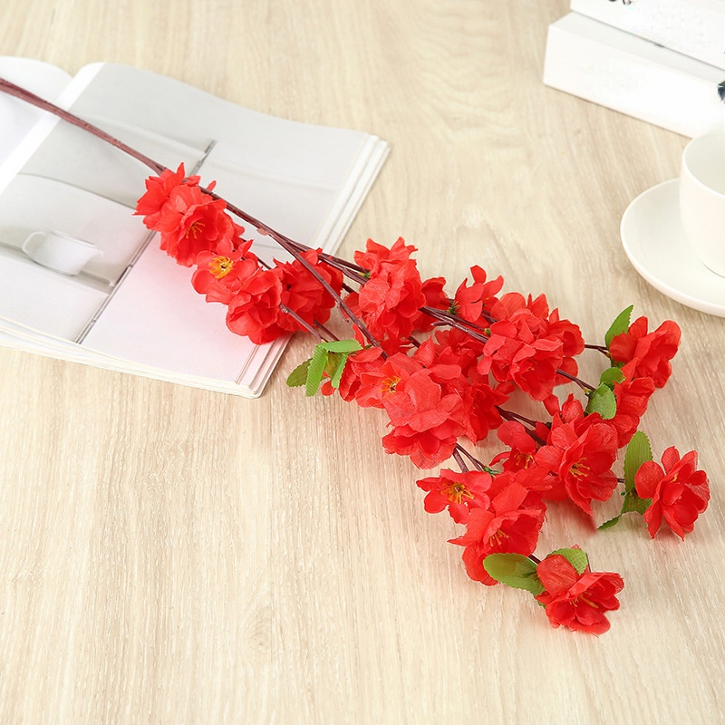 WQNJIN simulación de flor de ciruelo, flores artificiales largas, boda,  decoración de Mesa del hogar, simulación de ramas de flor de melocotón