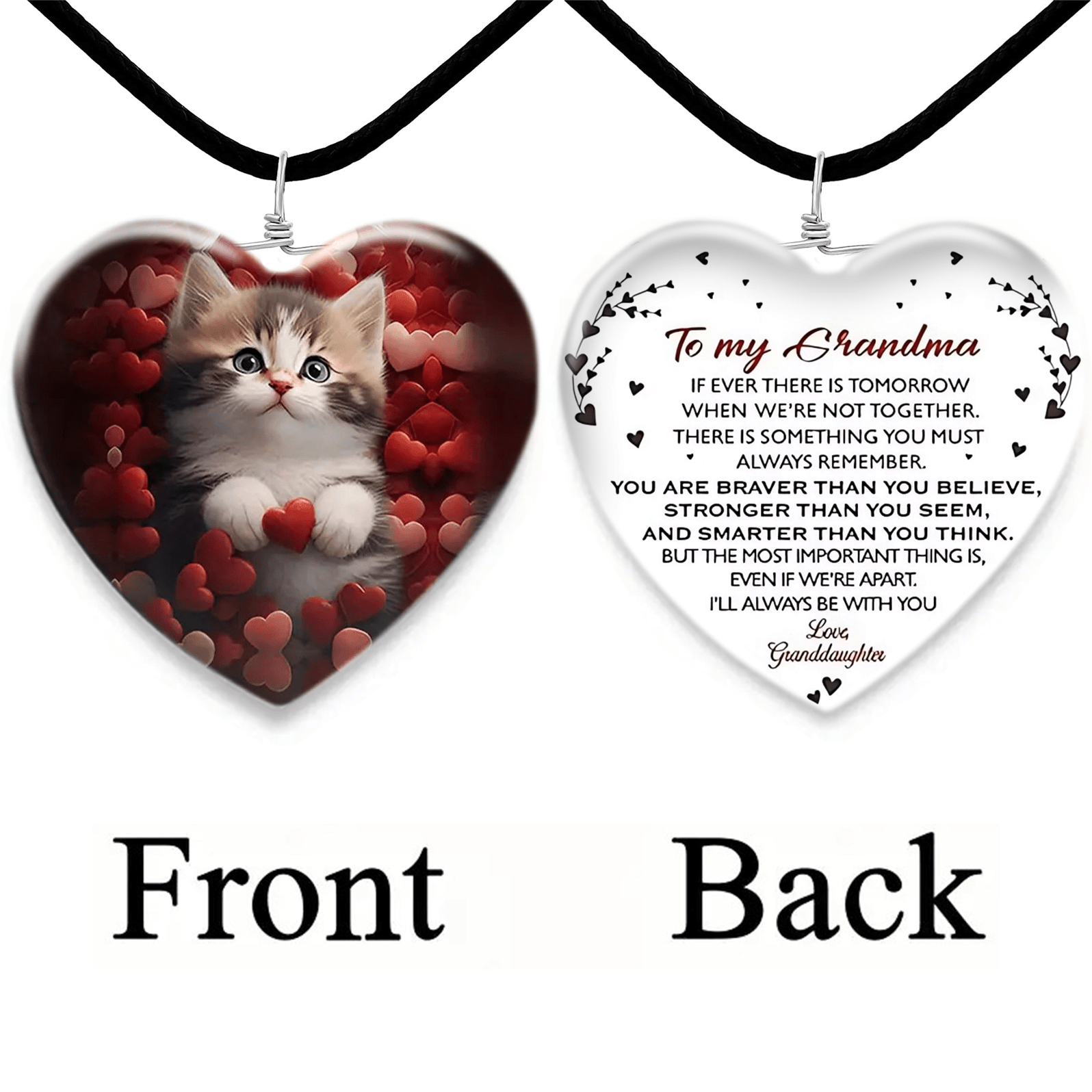 1pc Fashion Cartoon Cute Red Love Kitten, Collana Con Ciondolo In