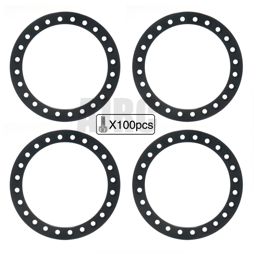 4pcs Aluminum Alloy 1 9inch Beadlock Wheel Outer Ring For 1 10 Rc