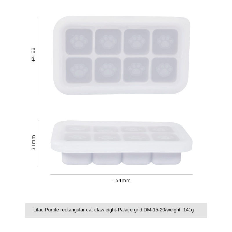 1pc Cat Claw Shaped Ice Cube Tray With Lid, Small Freezing Box