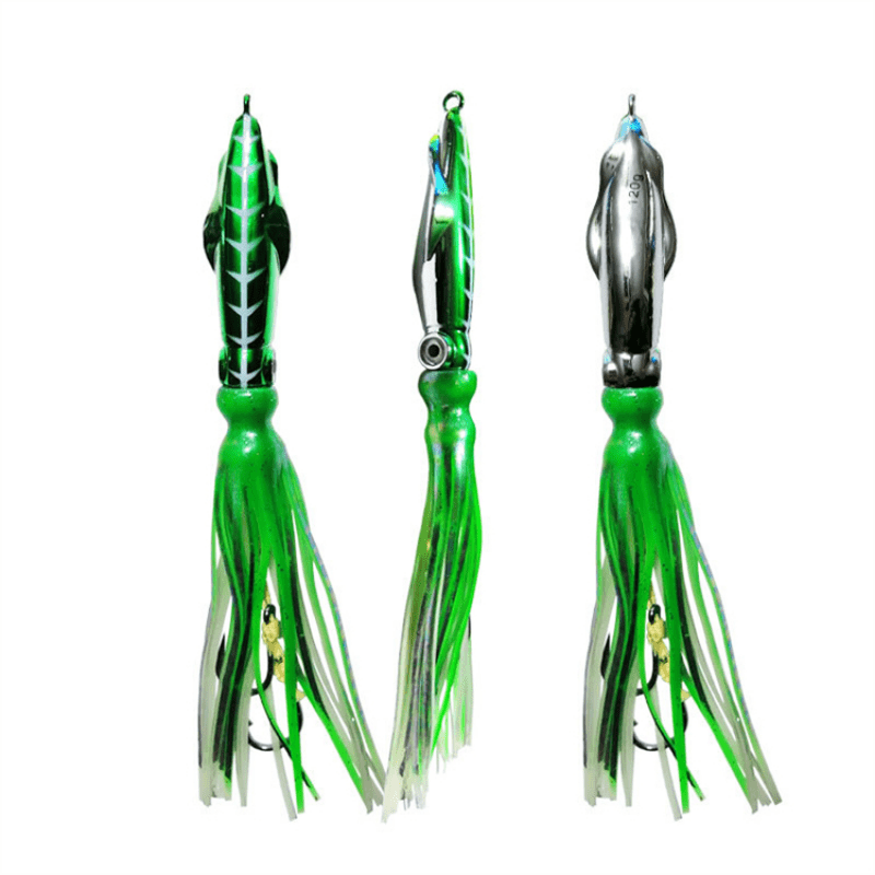 4pcs/pack Bionic Squid Lure, Squid Skirt Lure, Saltwater Trolling Lures,  Fishing Tackle