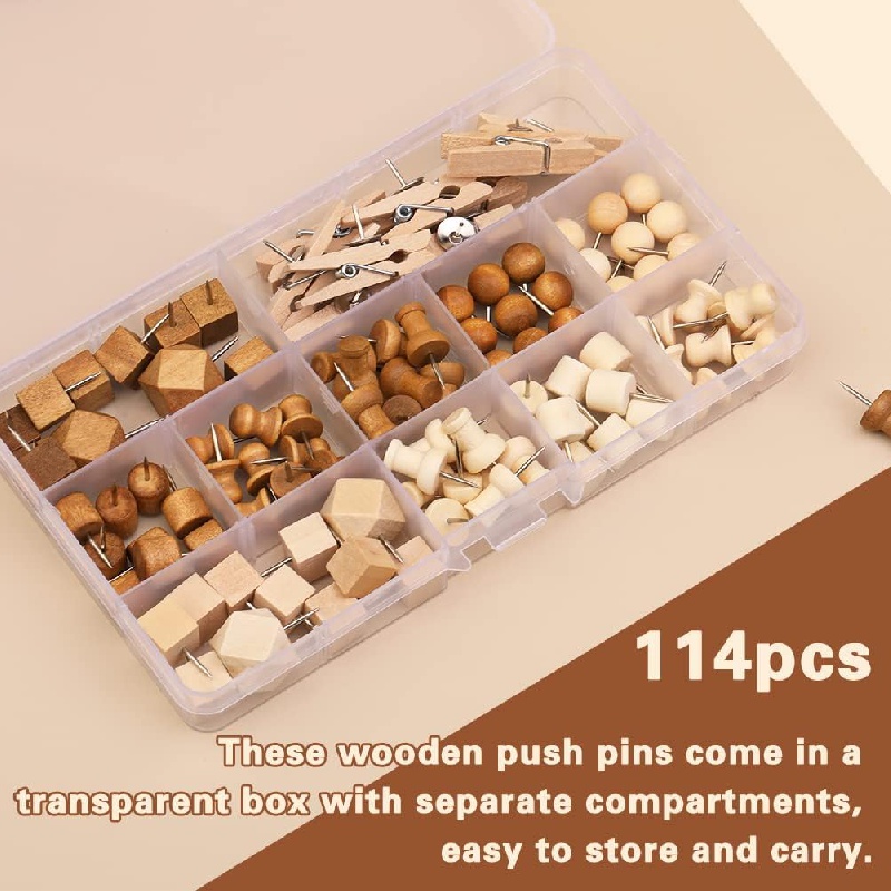 Wholesale wooden push pins Kits To Organize Paperwork 