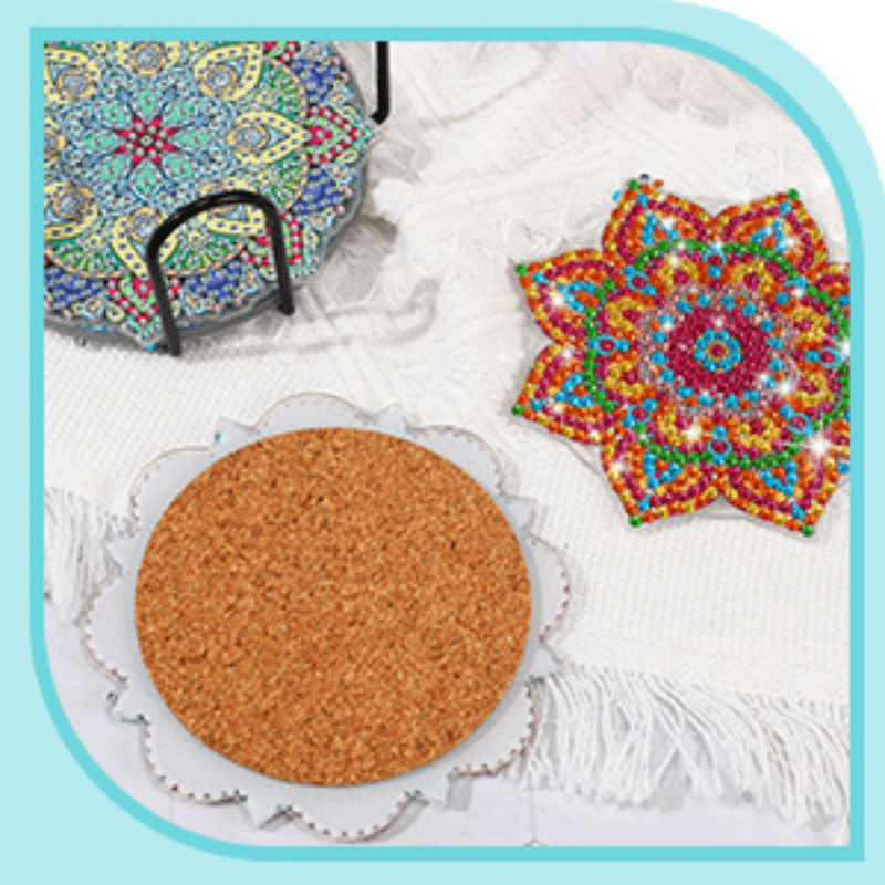 Diamond Painting Coasters With Holder Diy Diamond Painting Kits For Adults  Cork Mat Diamond Art Paintings With Gem For Students Beginners Paint Craft  Supplies (mandala Style) - Temu