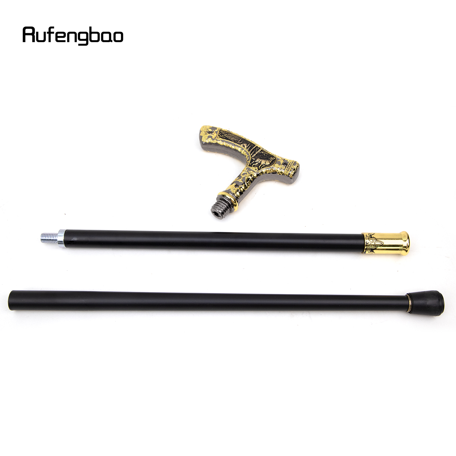 Golden Black Luxury Wolf Handle Walking Cane Fashion - Temu Australia