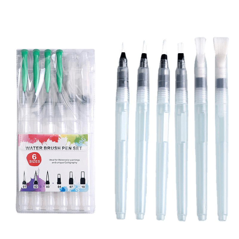 12pcs Watercolor Brush Pens, Refillable Water Brush Pens For Watercolor,  Water Soluble Colored Pencil Watercolor Water-Base Water Color Pen For  Adults