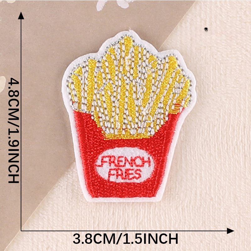 Towel Embroidered Applique French Fries Clothing - Temu