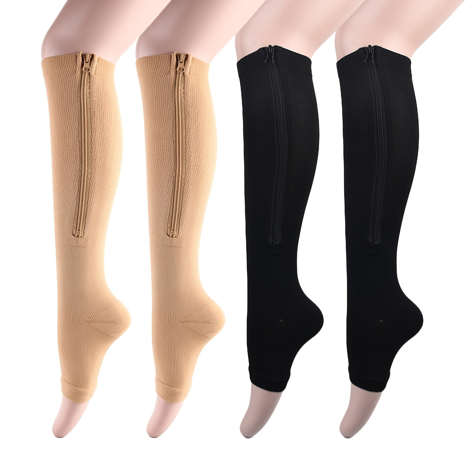 Breathable Compression Socks Side Zipper Comfortable Support - Temu  Philippines