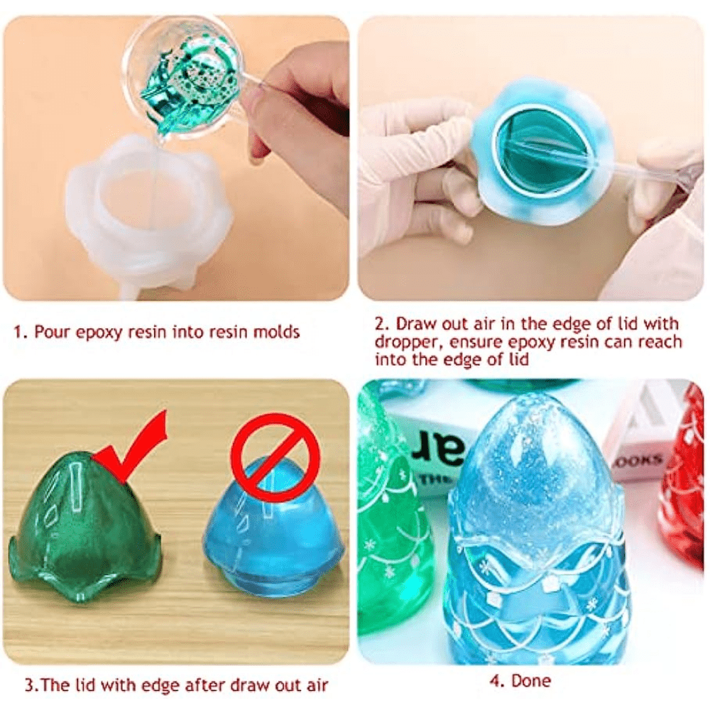  4 Pcs Resin Box Molds Silicone, Jewelry Box Molds with
