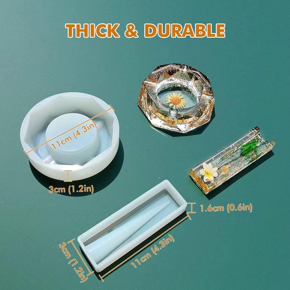 Resin Tray Mold Kit Diy Epoxy Resin Ashtray Cigarette - Temu