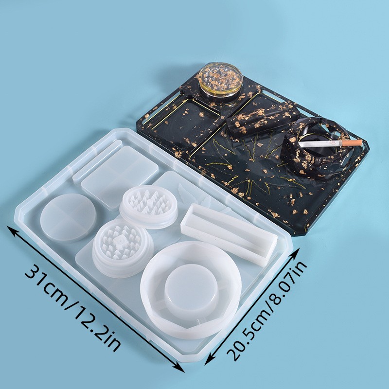 Resin Tray Mold Kit Diy Epoxy Resin Ashtray Cigarette - Temu
