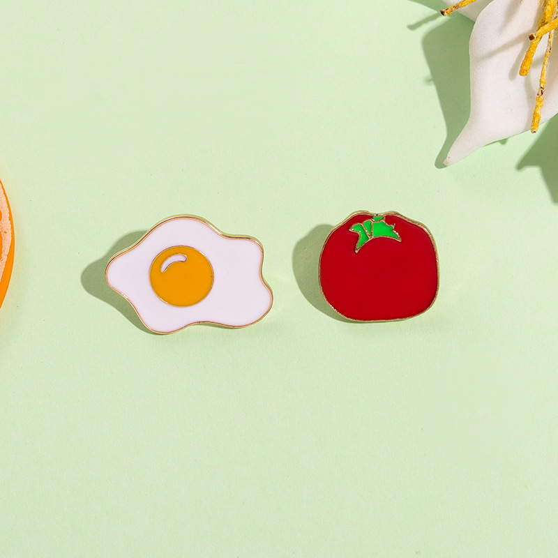 Cartoon Funny Tomato Brooch Cute Poached Egg Badge - Temu