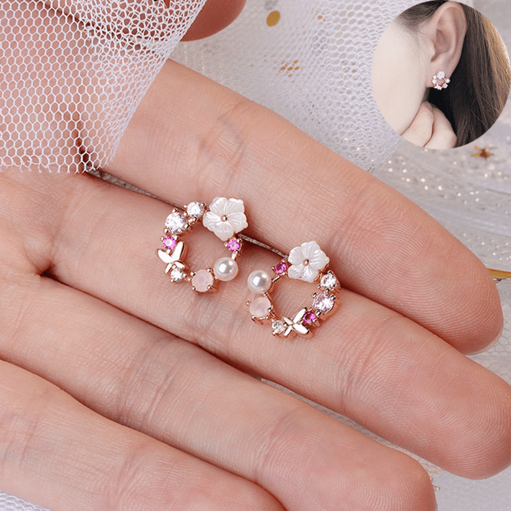 Dainty Flower Plum Blossom Studs Accessory Jewelry Birthday Gifts For Teen  Girls Sterling Silver Earrings, Fashion Earrings