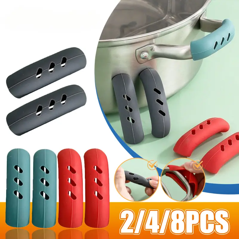 Silicone Assist Handle Holder Heat Resistant Handle Covers For Pot Wok Grip  Handle Sleeve Pan Grip