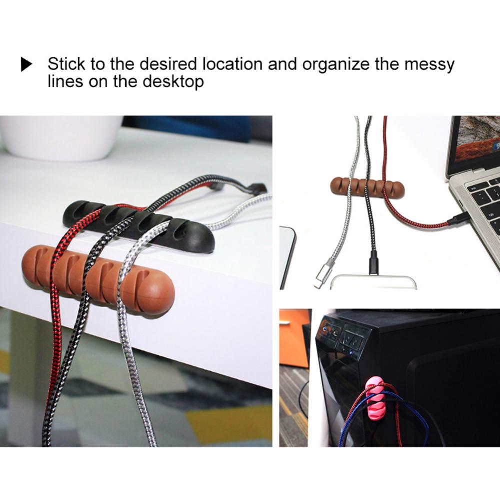 7 Holes Silicone Cable Winder USB Cable Organizer Wire Winder