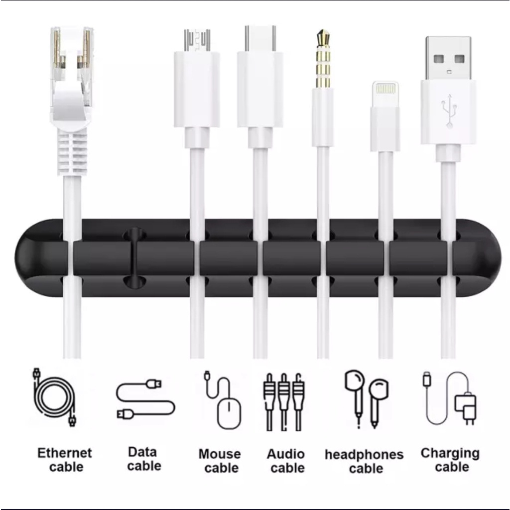 7 Holes Silicone Cable Winder USB Cable Organizer Wire Winder