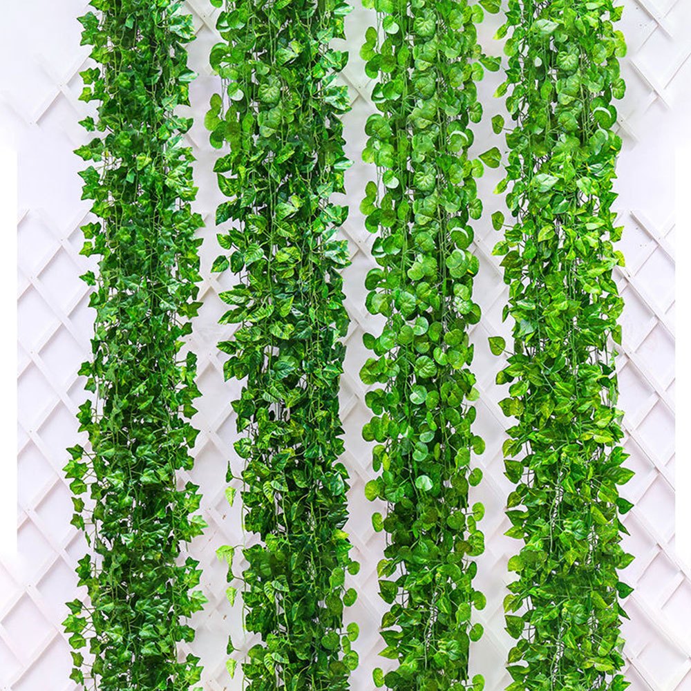 1pc 300in Green Vines Garland Artificial Ivy Garland Vine Foliage Green  Leaves Fake Vine Leaf Hanging Plants For Wedding Party DIY Green Leaves  Headba