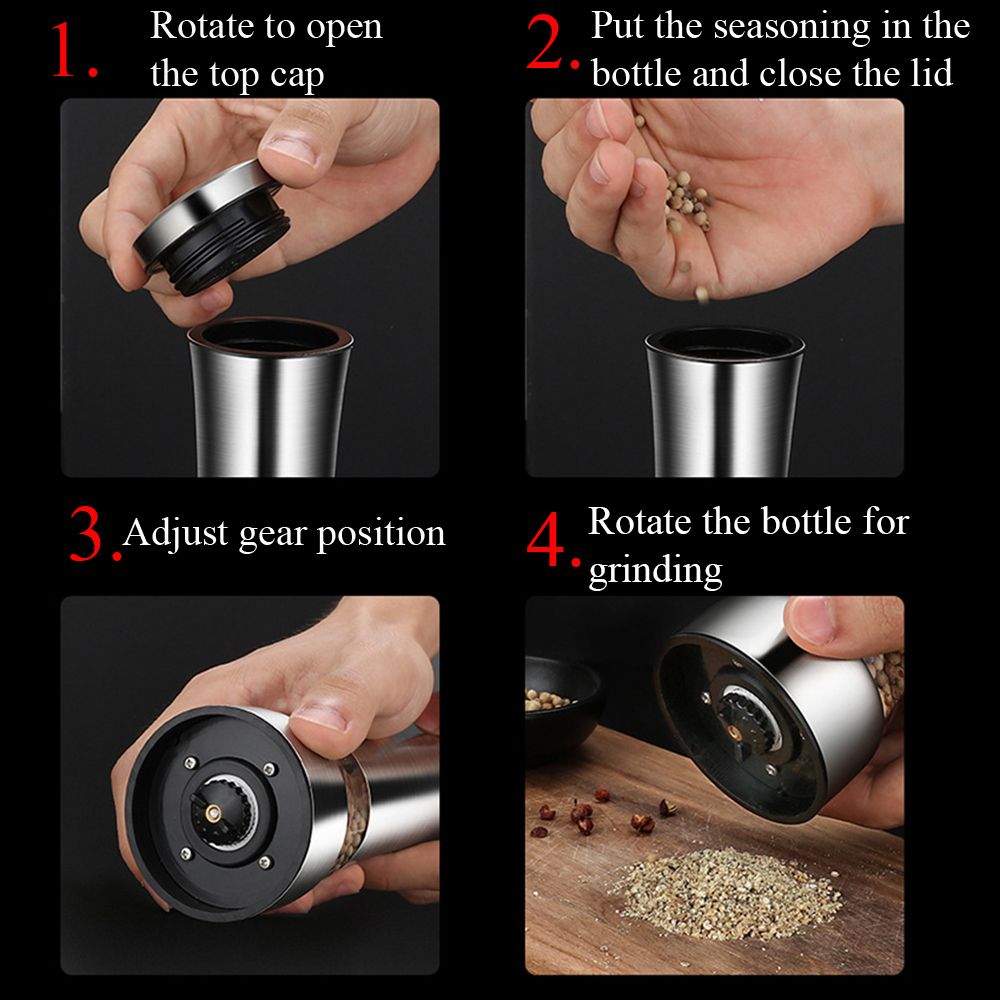 Steel Cooking Gadgets Kitchen Tool Pepper Grinder Spice Herb Grinder Salt  Mill