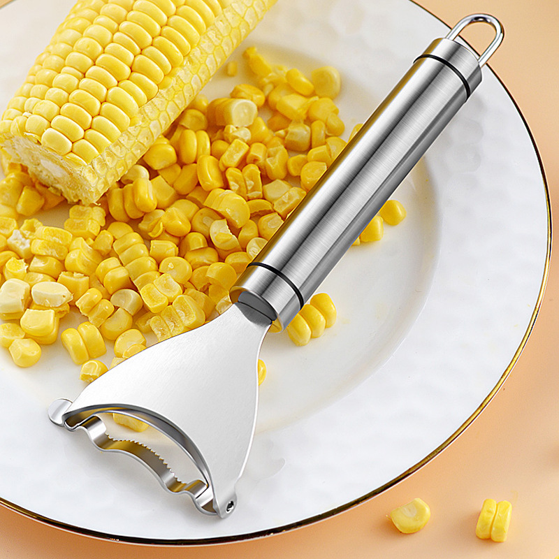 1pc Stainless Steel Corn Thresher & Peeler Kitchen Tool,fruit And Nut Slicer