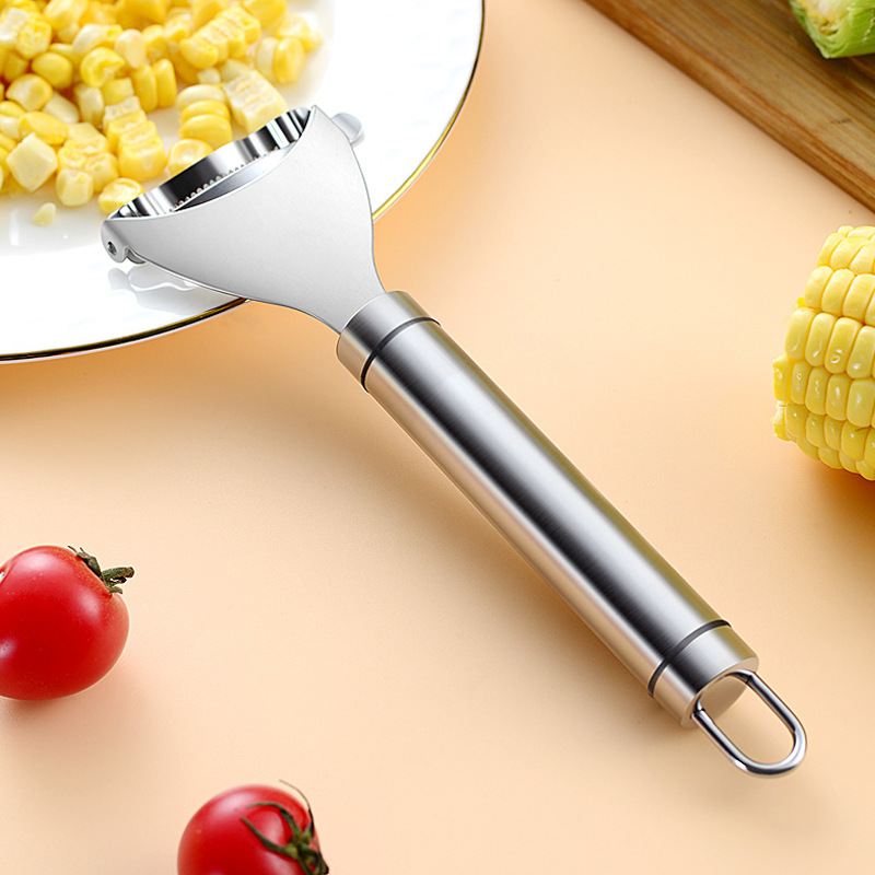1pc Stainless Steel Corn Thresher & Peeler Kitchen Tool,fruit And Nut Slicer