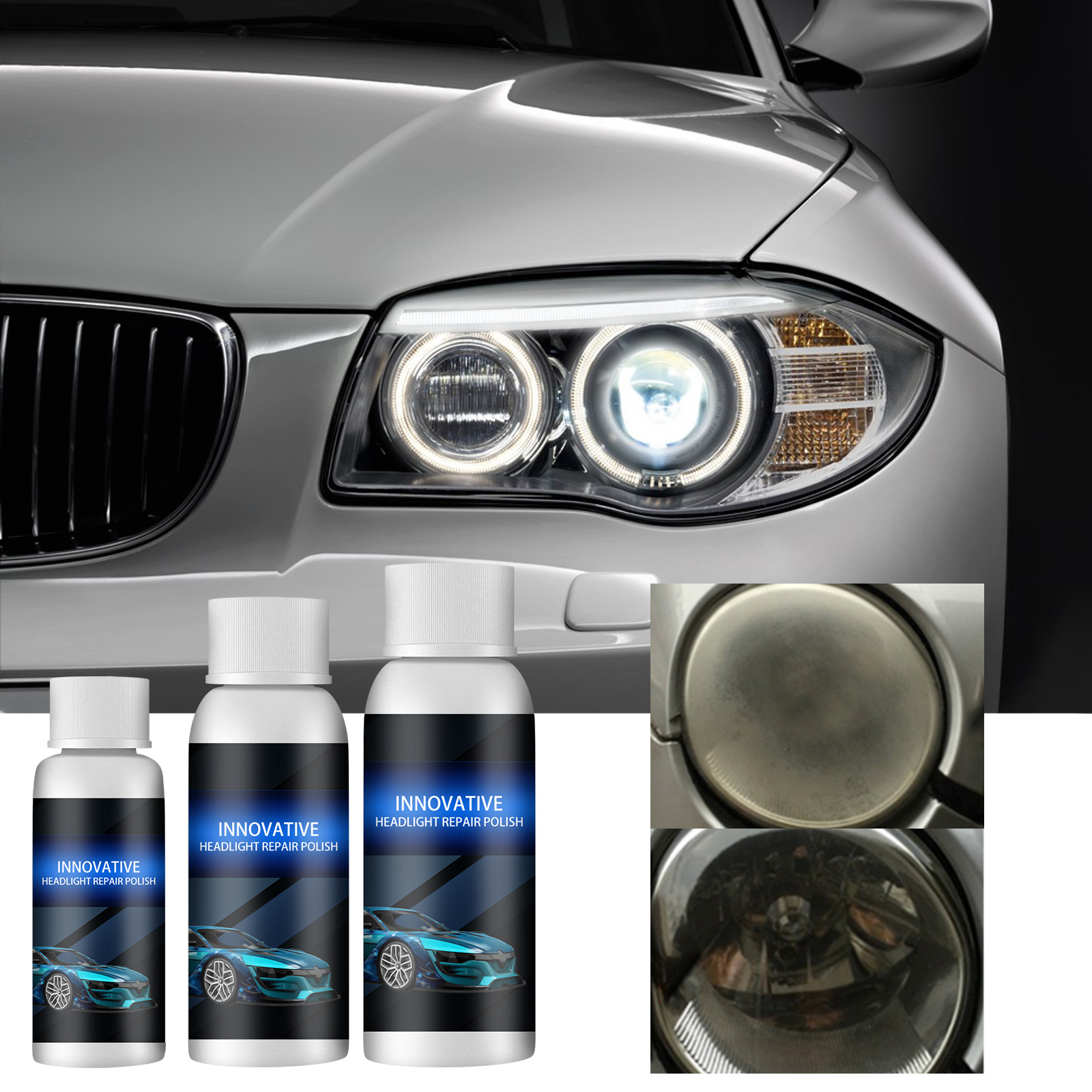 Car Headlight Restoration Refurbishing Agent Headlight Care Polish Agent  Headlight Restore Coating Light Removing Oxidation Prevent Scratches  JB-XPCS8