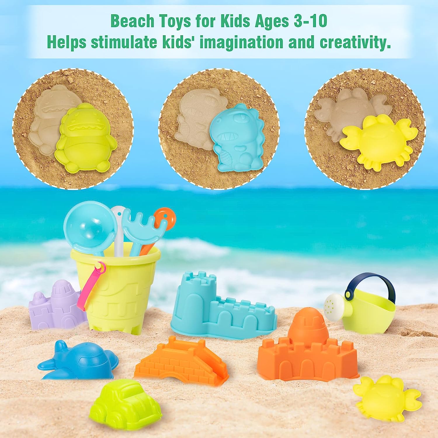 Beach Fun For Kids Ages 3 10: Kinetic Sand Toys Sandcastle - Temu