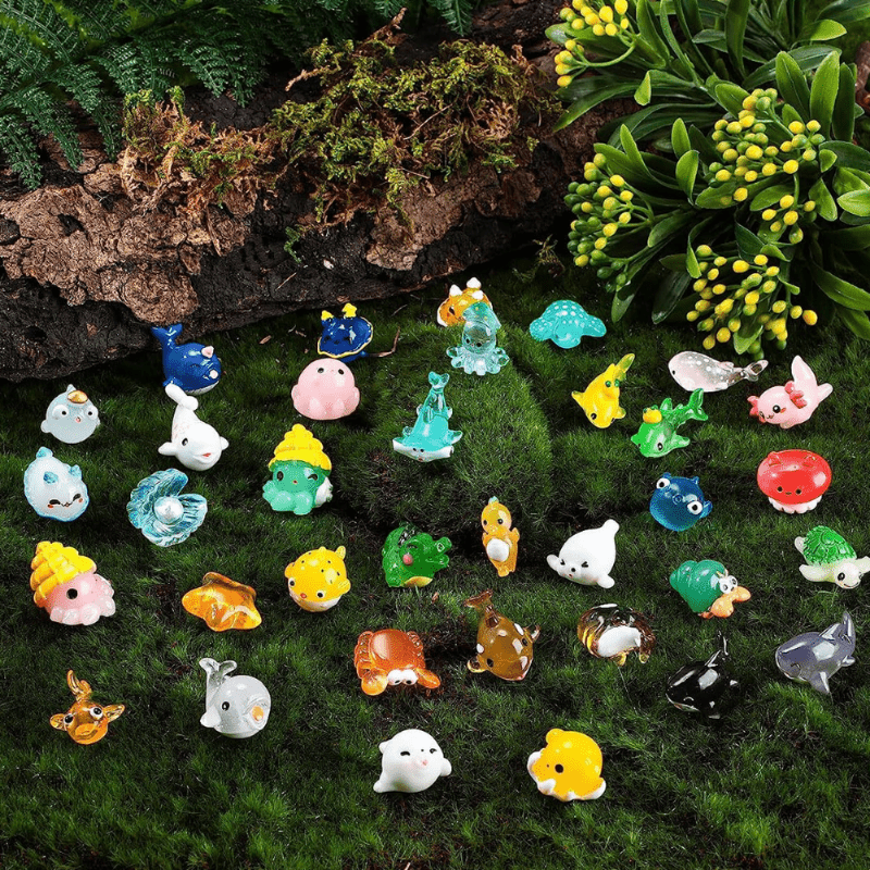 30Pcs Mini Resin Animals, Ocean Themed Mini Resin Figures, Tiny Resin  Animals for Fish Tank, Micro Landscape Aquarium, Birthday Party and Sea  Animals
