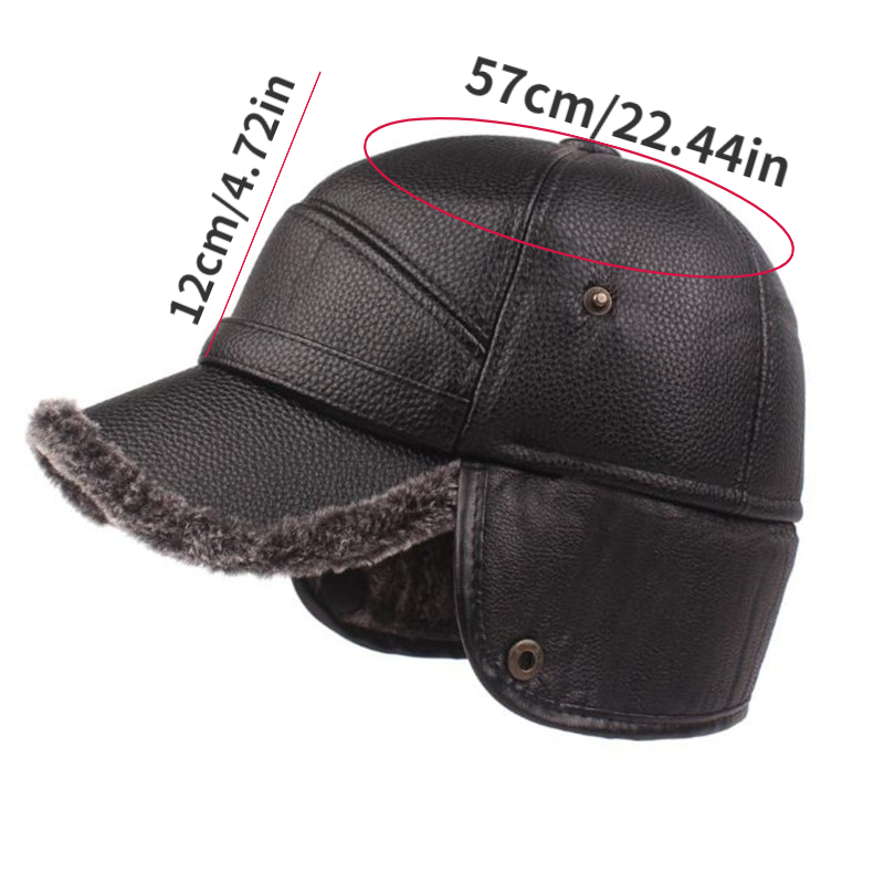 Winter Baseball Cap For Men, Adjustable Warm Outdoor Sport Golf Cap Hats Dad Caps Earflaps Thicken 21.65-23.62inch, Ideal Choice For Gifts