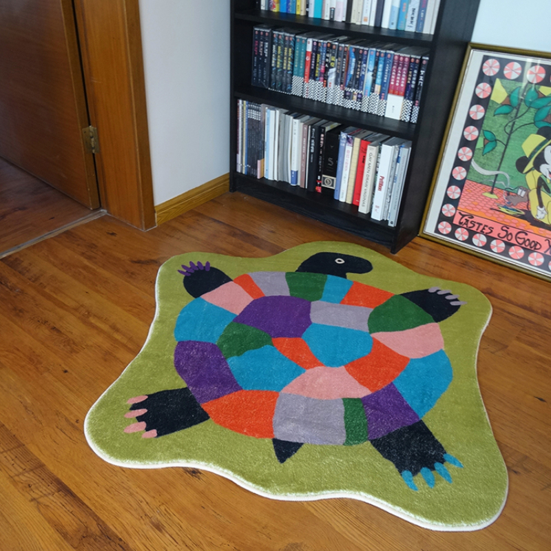 Sea Turtle Colorblock Plush Carpet - Halloween Decoration