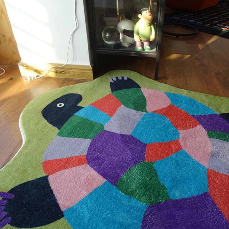 Sea Turtle Colorblock Plush Carpet - Halloween Decoration