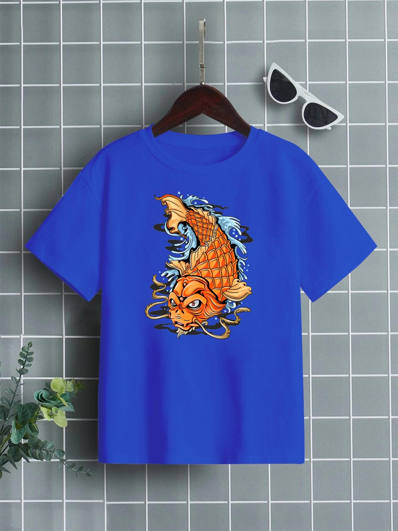 Stylish Fish Print T Shirt Tees Kids Boys Casual Short - Temu