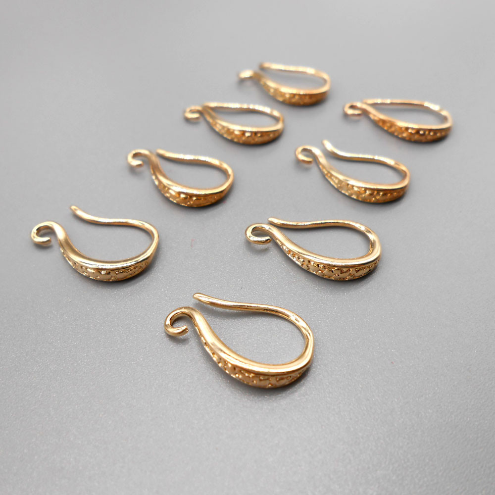 wholesale of 20 50 pieces of exquisite frosted diy ear hooks earrings and ear pendants in golden silvery and rose gold for handmade accessories materials details 5