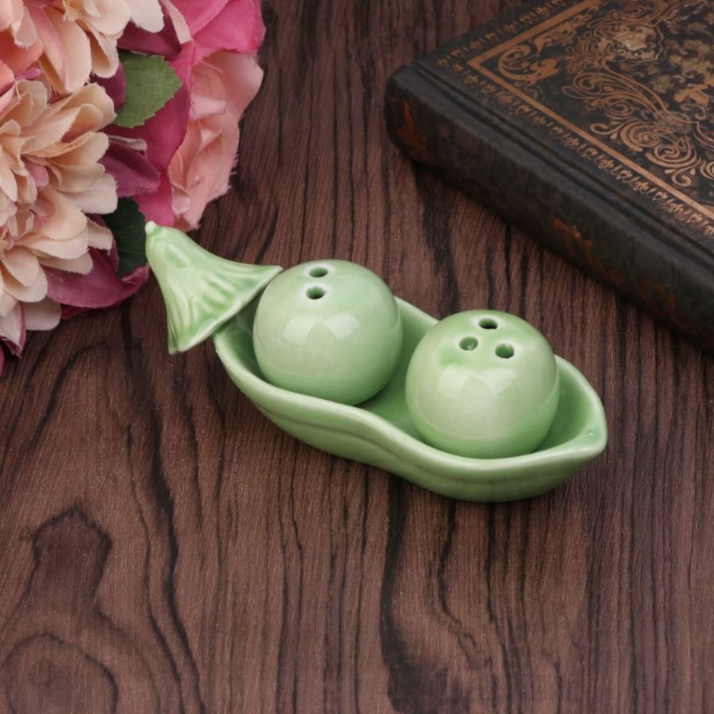 Two Peas in A Pod Ceramic Salt & Pepper Shakers (Set of 4)