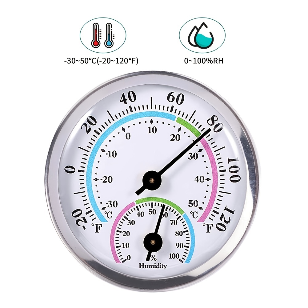 Mini Portable Pointer Thermometer Hygrometer, Wall Hanging Temperature Humidity  Meter, Aluminum Alloy Case, Plastic Bottom Case, High Precision Temperature  Measurement Humidity Gauge Monitor For Indoor Outdoor Household Fridge  Greenhouse - Temu