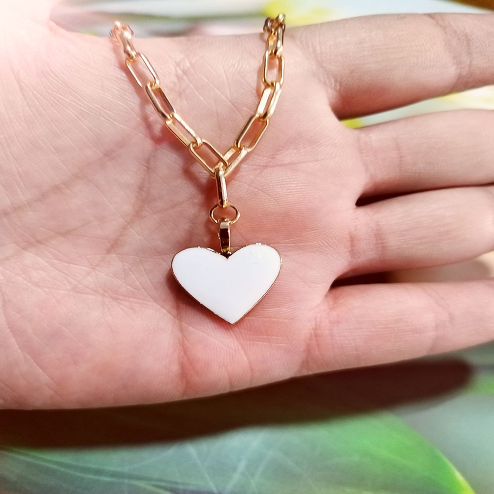 Collar De Perlas Colgantes Con Corazón De Amor De Moda Diseño Simple Fresco  Para Mujeres Accesorios De Joyería