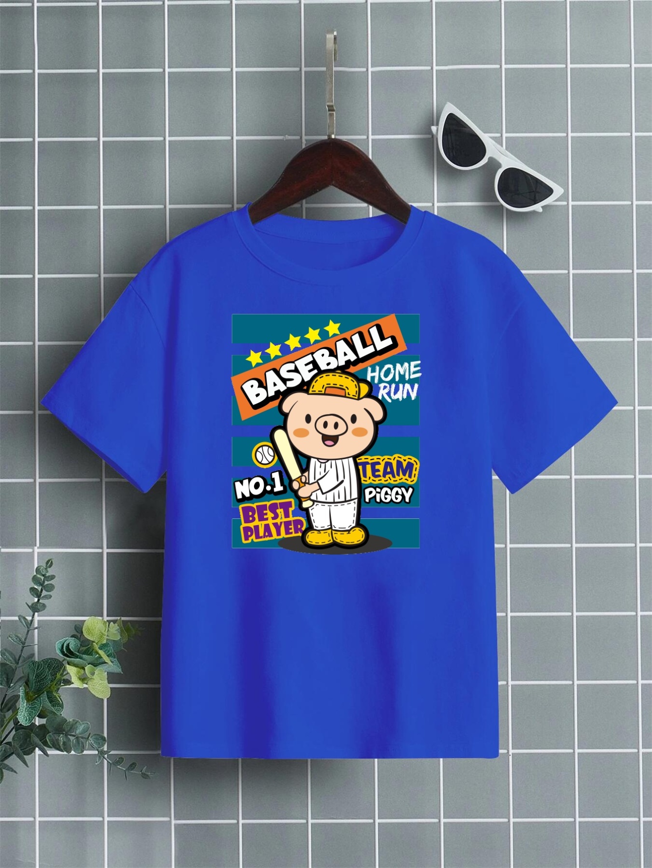 Pig Baseball Player Cartoon Kids T Shirt Graphic by Charen_art · Creative  Fabrica