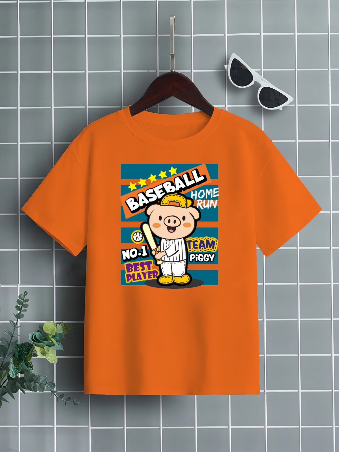 Pig Baseball Player Cartoon Kids T Shirt Graphic by Charen_art · Creative  Fabrica