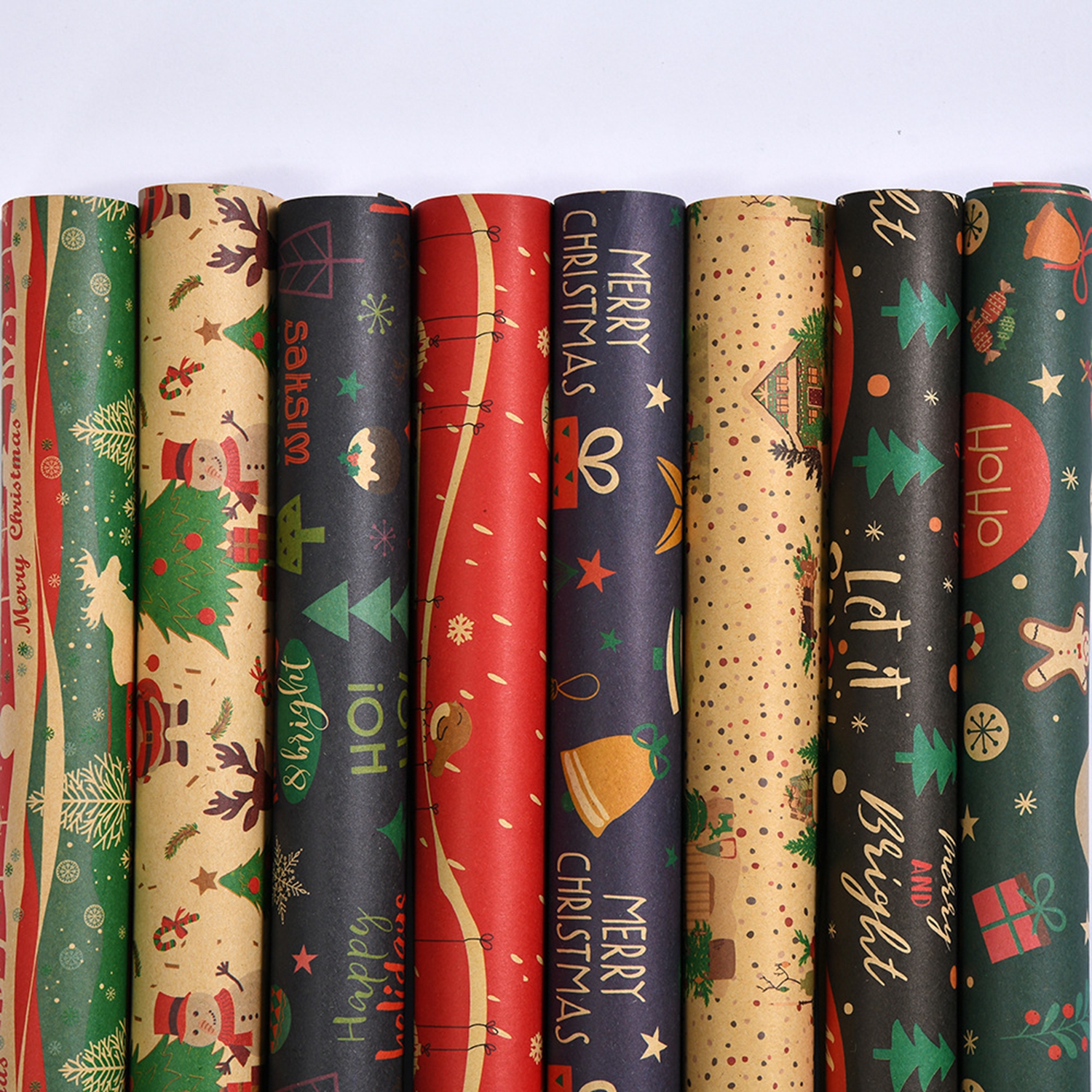 FAHXNVB Christmas Wrapping Paper Brown Kraft Paper with Christmas Elements Print Paper Christmas Gift Paper Gift Paper Vintage Floral Paper Kraft Paper