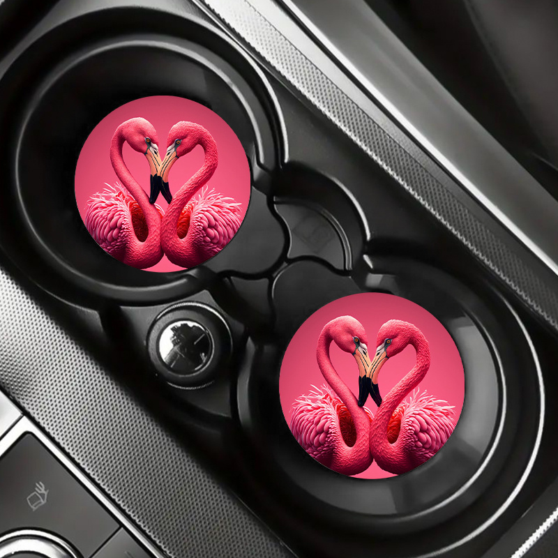 2 Stück Rosa Herz Flamingo muster Auto getränkehalter - Temu Germany