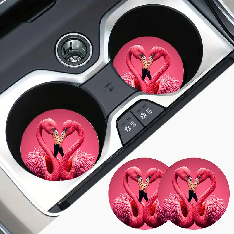 2 Stück Rosa Herz Flamingo muster Auto getränkehalter - Temu Austria