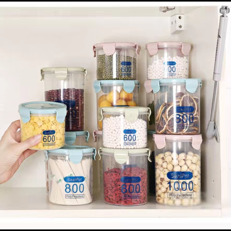 Food Storage Container With Lid, Pp& Food Grade Candy Jars With Lids,  Biscuit Tea Candy Can, Pet Snack Can, Pantry Organization And Storage, Dry  Food Canisters For Cereal,pasta,flour,sugar, Food Preservation Bottle, Home