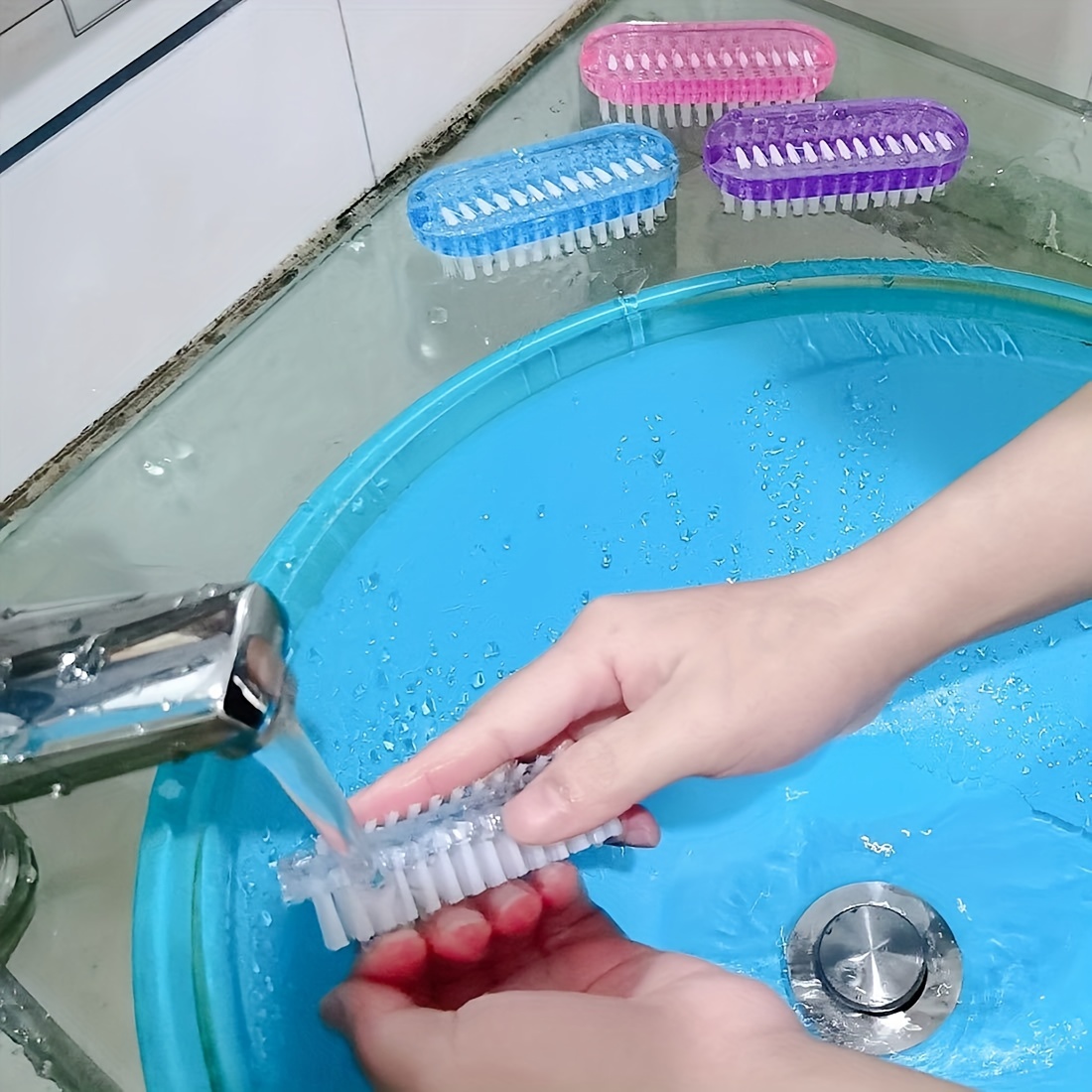 Impugnatura impugnatura spazzola per unghie detergente per unghie Scrub per  unghie spazzole per la pulizia delle mani setole morbide e rigide Scrubber  strumento per Manicure cura delle dita dei piedi - AliExpress