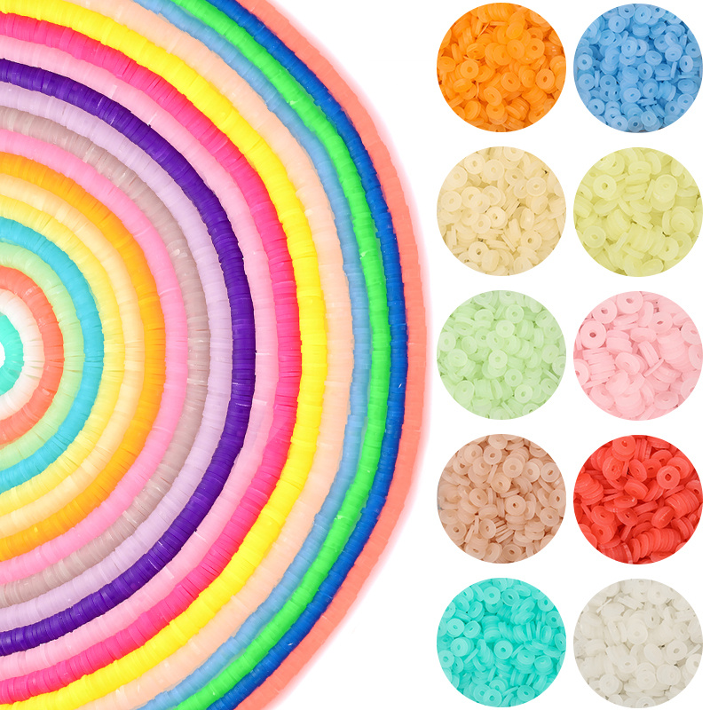 500pcs 6mm (0.236in) Mixed Color Polymer Clay Beads Bulk Fashion