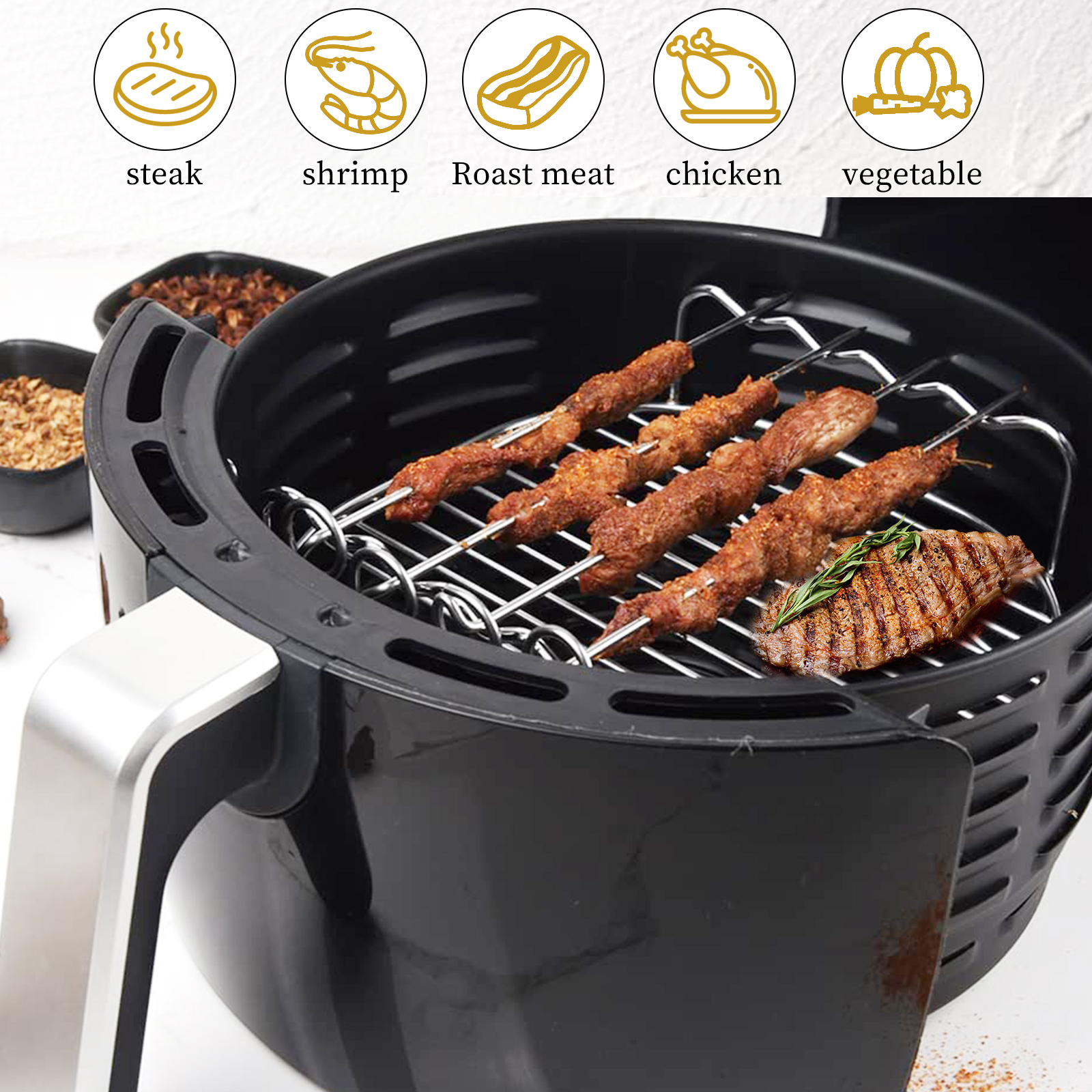 Air Fryer Accessories for Phillips Gowise Ninja Foodi Cosori 8 Set 8 Inch  Recipe