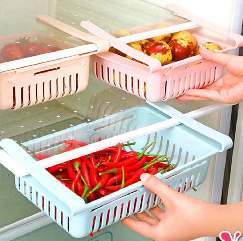 Mini Fridge Slide Drawer Freezer Storage Rack Box Kitchen