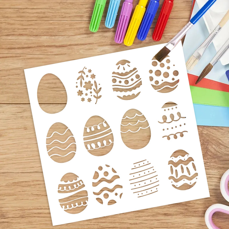 Happy Easter Drawing Painting Stencils Templates (11.8x11.8inch) Easter  Bunny Stencils Decoration Square Stencils for Painting on Wood Floor Wall  and Fabric 